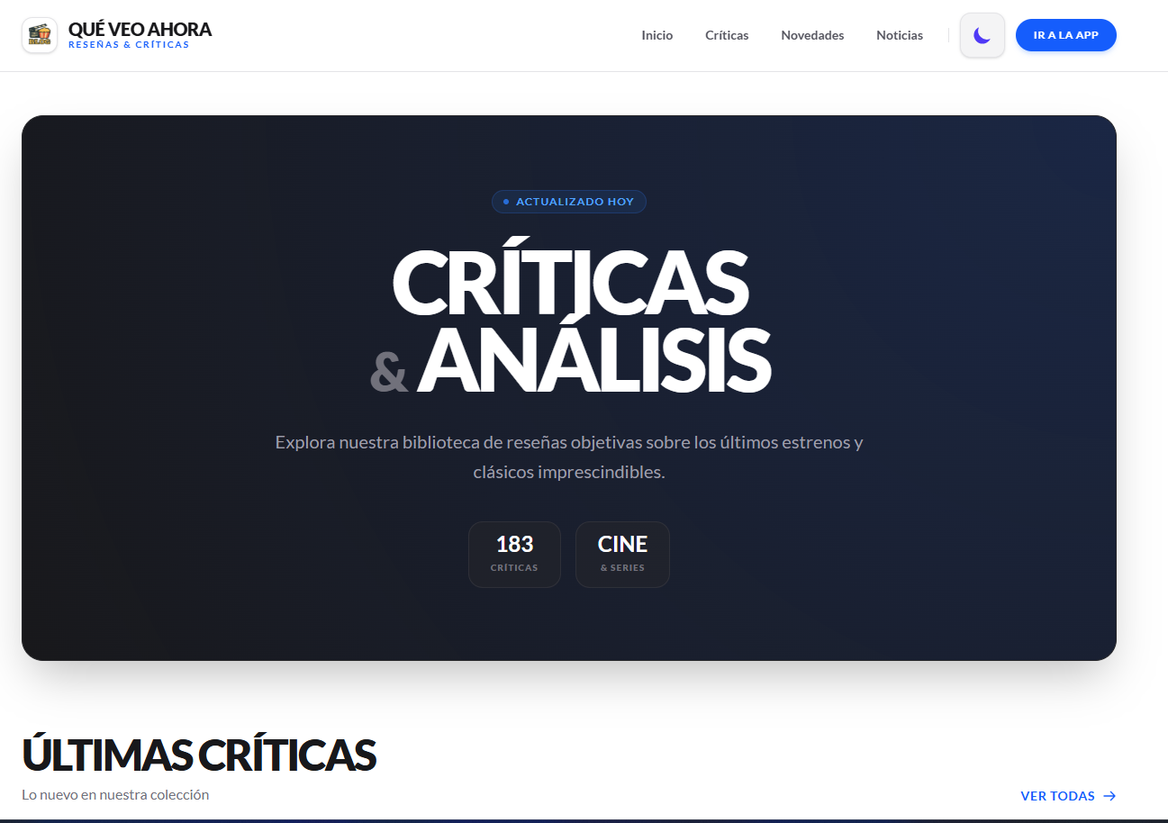 Qué Veo Ahora - Blog & IA cover